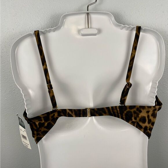 NWT Lauren Ralph Lauren Tiger Print Bikini Top Size 10 - Picture 4 of 4